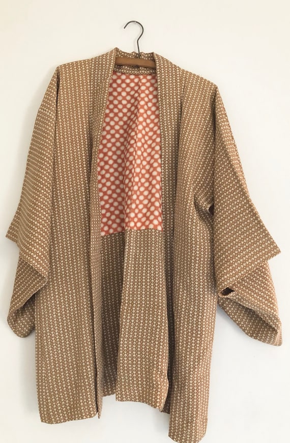 Vintage Tan Silk Kimono - image 1