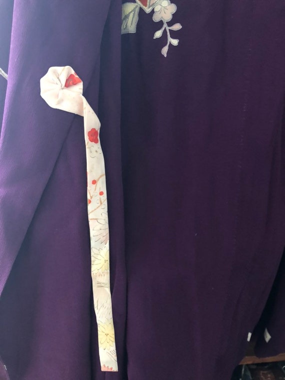 Vintage Plum Silk Kimono - image 6