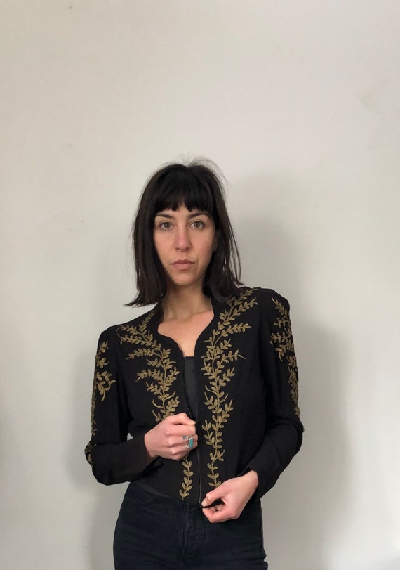 1940's Embroidered Zip Front Jacket