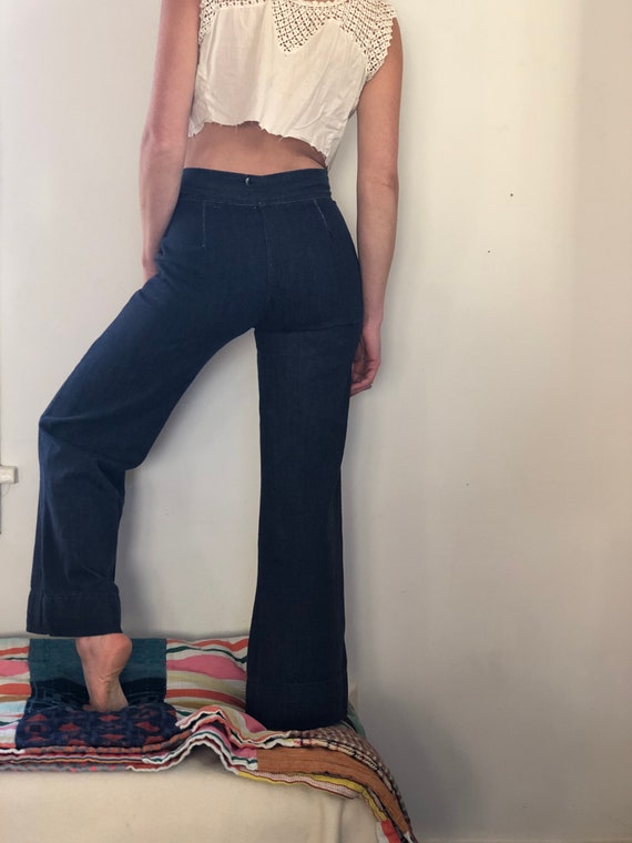 Butter Soft Dark Indigo Bell Bottoms - image 7