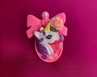 Unicorn Glam Statement Ring (Pink), sweet lolita, fairy kei, gyaru, girly, Harajuku, rhinestone, sparkly, kawaii ring