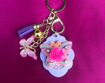 Butterfly Princess Purse Charm, Kawaii Bag Charm, Kawaii Keychain