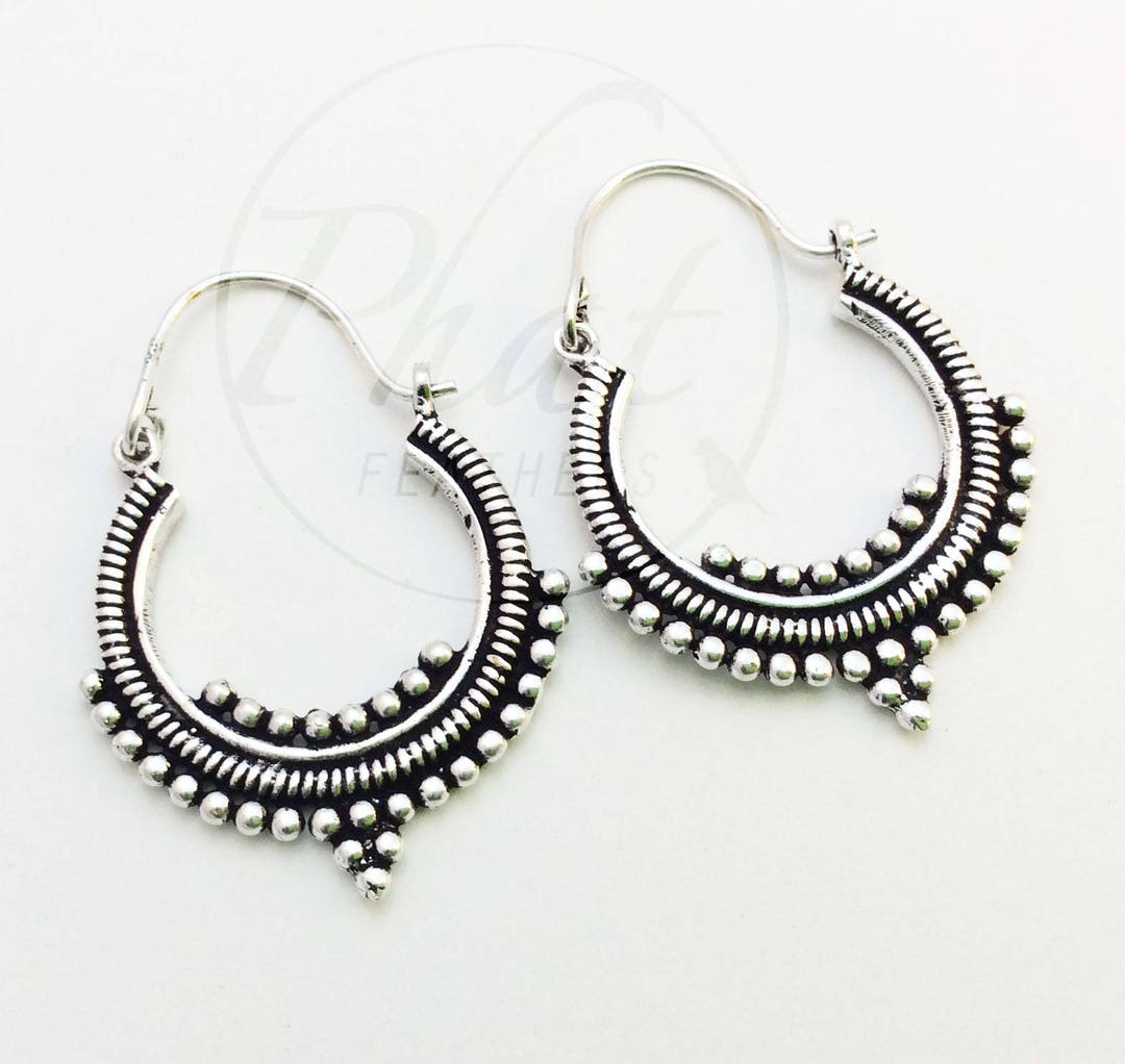 Small Boho Hoop Earrings for Summer Brass Yoga Earrings Etsy