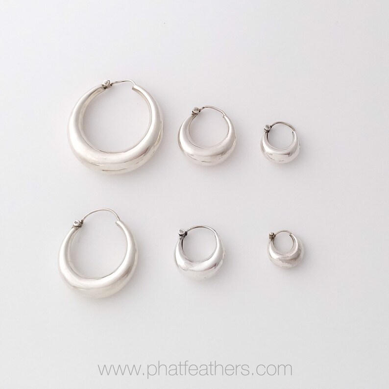 small plain silver hoop earrings