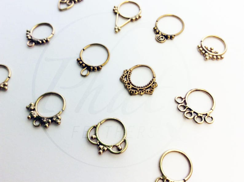 Festival Boho Jewelry Bohemian Jewelry Tribal Brass Jewelry Statement Jewelry Indian Nose Ring Brass Septum Piercing Nose Ring