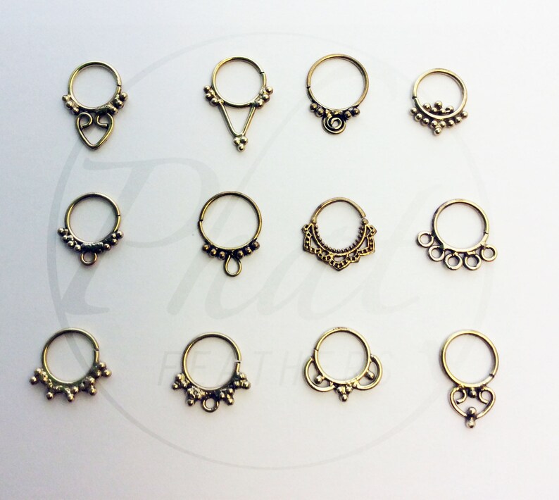 Festival Boho Jewelry Bohemian Jewelry Tribal Brass Jewelry Statement Jewelry Indian Nose Ring Brass Septum Piercing Nose Ring