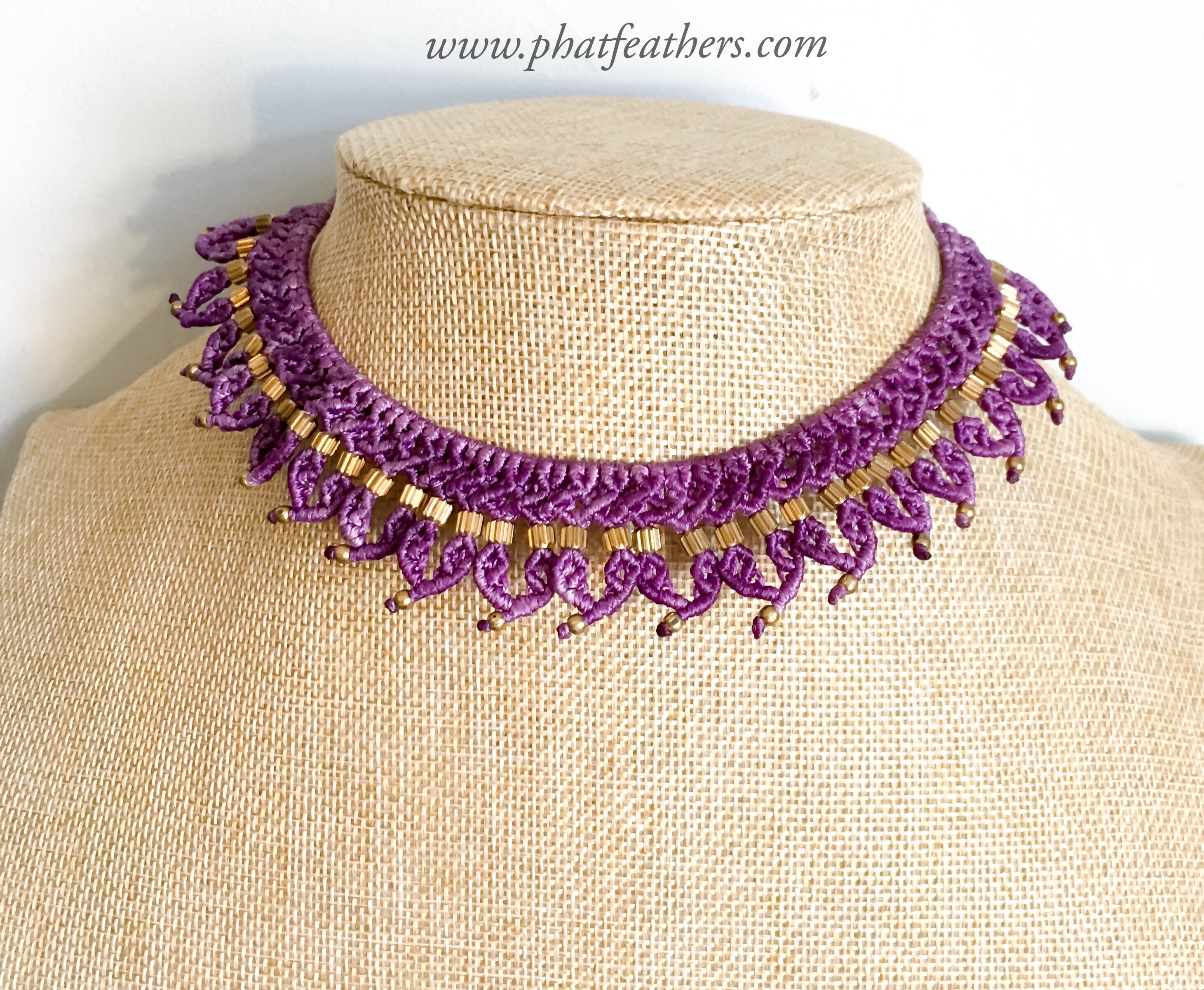 Statement Macrame Choker Necklace Adjustable Handmade Choker Etsy