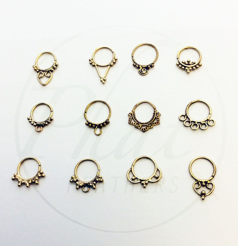Festival Boho Jewelry Bohemian Jewelry Tribal Brass Jewelry Statement Jewelry Indian Nose Ring Brass Septum Piercing Nose Ring