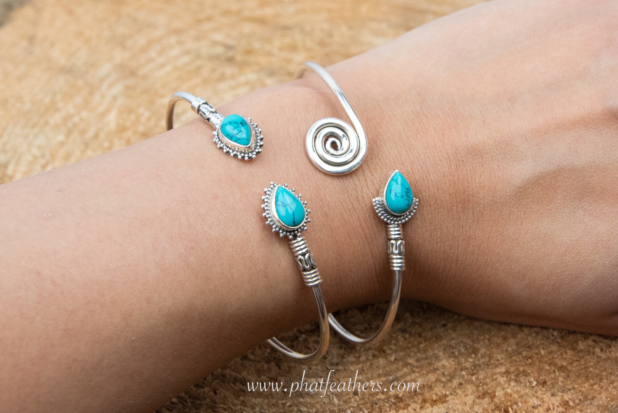 Buy Turquoise Gemstone Silver Bangle Statement Silver Jewelry Online in  India - Etsy
