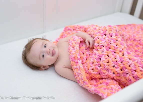 Baby Girl Blanket Pink Baby Blanket Plush Baby Blanket Etsy