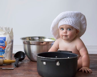 Baby Chef Halloween costume - Chef Hat for Baby - Baby Chef Hat - Baby Baker Hat - baby chef prop - Baby Halloween Costume -baby shower gift