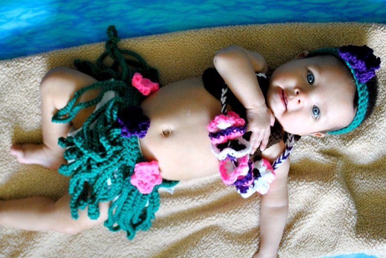 Hula Photo Prop baby shower gift Baby Gift Ideas Hula Girl Outfit Halloween baby costume Hawaiian Costume Baby Hula costume