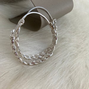 Large sterling silver chunky hoops, chunky hoop earrings