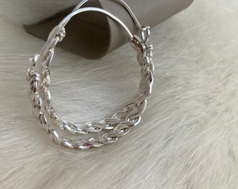 Sterling silver chunky hoops, chunky hoop earrings
