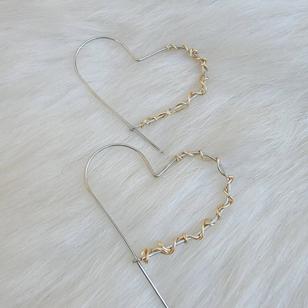 Zara Hearts - Two-Tone Earrings