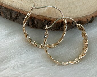 Chunky gold hoops, thick hoop earrings