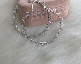Sterling Silver Large Hoop Earrings: Sunburst Design, 2.5 Inch