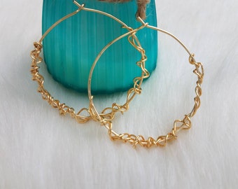 gold filled large hoops, edgy  unique hoop earrings.