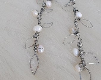 Unique pearl earrings pearl statement earrings pearl bridal earrings