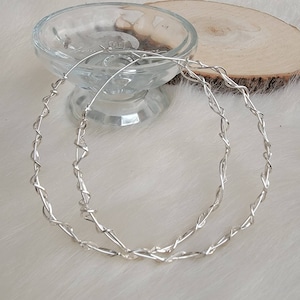 Extra large Sterling silver hoop earrings, extra large hoop earrings,  unique hoop earrings