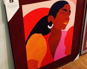 Revel by BAPart | Black Woman Art Print | Joyful African American Woman | Vibrant Colorful Wall Art | Feminine Portrait Decor