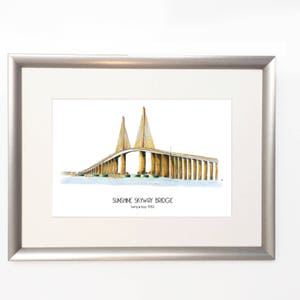 8 x 10 Wall Art Illustration Sunshine Skyway Bridge image 1