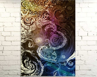 Mystic Garden - Energizzato - Unico Artprint dipinto su tela in varie dimensioni - WallDeco Fabric - Yoga Art
