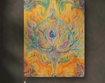 Occhio di Loto che si Risveglia - Dipinto Originale / Stampa Artistica Personalizzabile su Tela - Arte Dipinta Energizzata Unica - Yoga-Visionary-Art