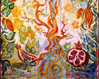Kapha Dosha, Pleasure Garden 1a edizione, stampa artistica da dipinto originale su tela, dipinto unico energizzato in vari formati