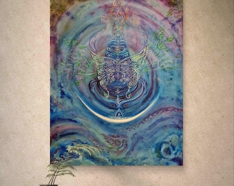 Lingam estatico - Dipinto originale / Stampa artistica personalizzata su tela - Arte dipinta energica unica - Yoga-Visionary-Art