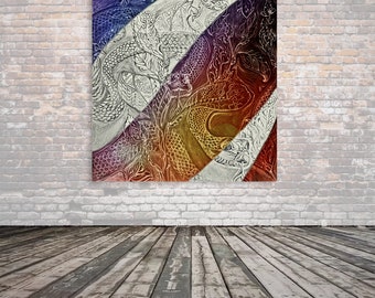 Serpent Dance - Mystic Garden Sketch Series - Stampa artistica su tela da disegno a matita - Unico energizzato dipinto in vari formati