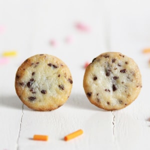 Chocolate Chip Cookie Stud Earrings - Miniature Food Jewellery - Food Gifts - Polymer Clay Cookies