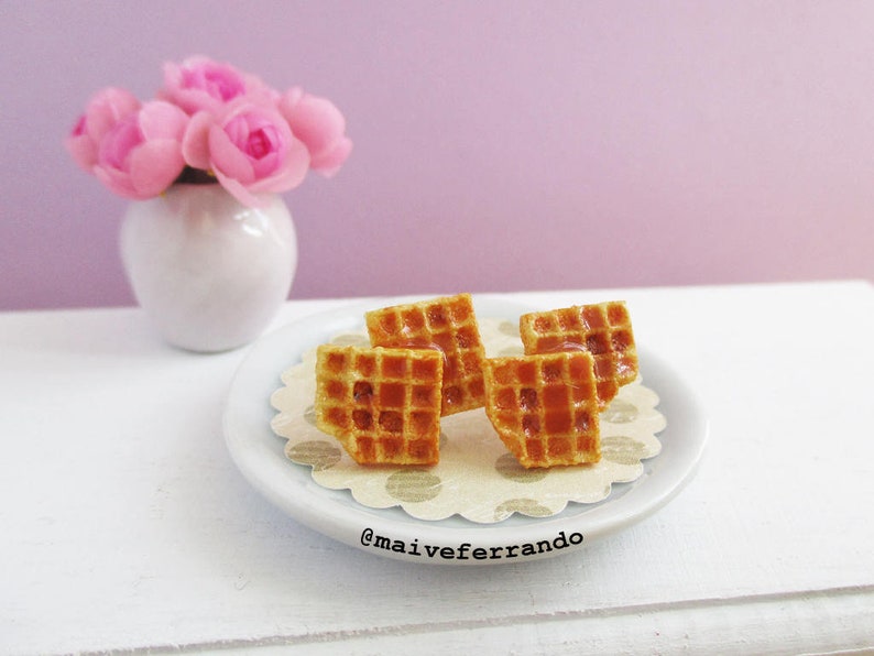 Waffle Stud EarringsMiniature FIMO Food JewelleryFood EarringsPolymer Clay Food JewelleryFimo Food EarringsBreakfast Food Jewellery