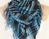 Plaid Pattern New Winter Women Men Windproof Warmer Blue Military Scarf Muslim Hijab Shemagh Scarves Tactical Desert Arab KeffIyeh Shawl