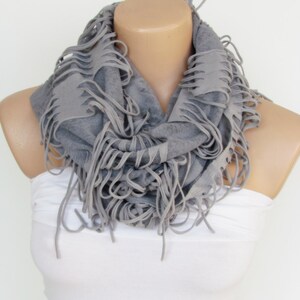 Gray Long Scarf New Seasen Spring Scarf Shawl Cowl Scarf Fall Fashion Scarf-Headband Infinity Scarf image 4