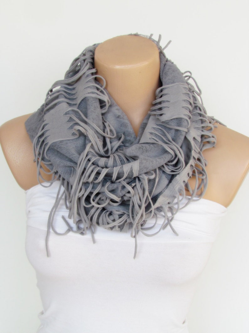 Gray Long Scarf New Seasen Spring Scarf Shawl Cowl Scarf Fall Fashion Scarf-Headband Infinity Scarf image 4