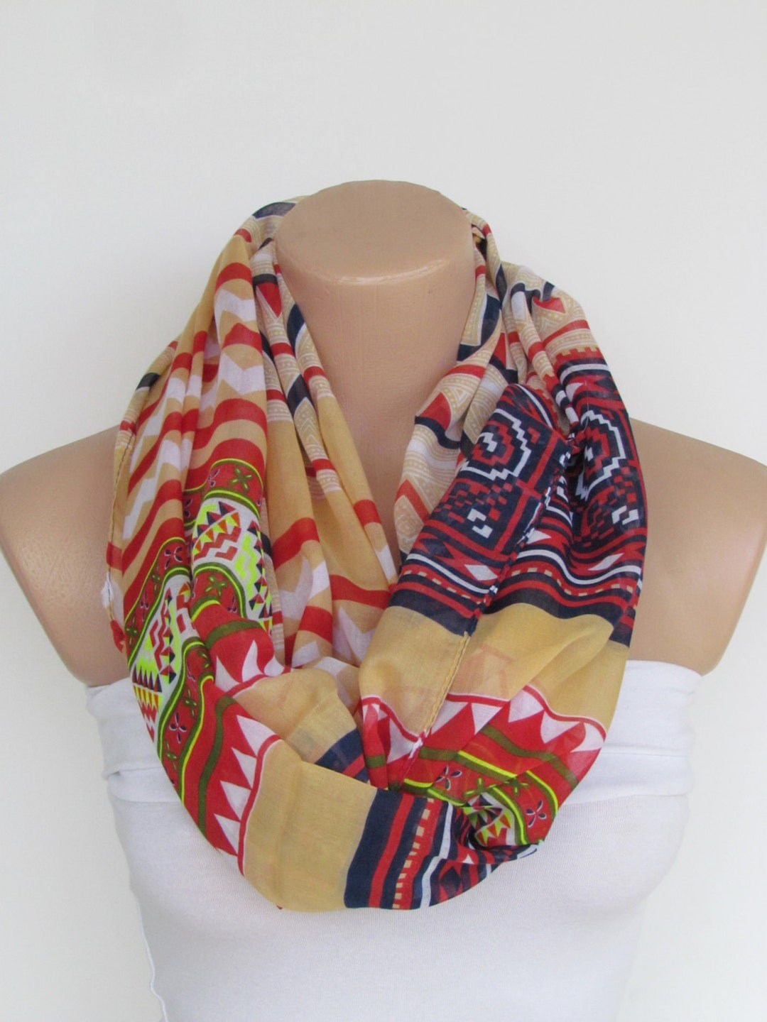 Colorful Infinity Loop Scarf-circle Scarf -shawl Scarf-neckwarmer-cowl ...
