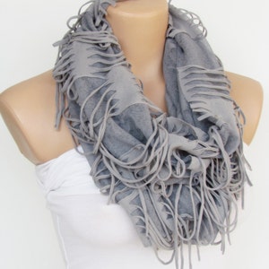 Gray Long Scarf New Seasen Spring Scarf Shawl Cowl Scarf Fall Fashion Scarf-Headband Infinity Scarf image 2