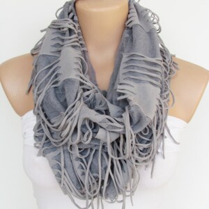 Gray Long Scarf New Seasen Spring Scarf Shawl Cowl Scarf Fall Fashion Scarf-Headband Infinity Scarf image 1