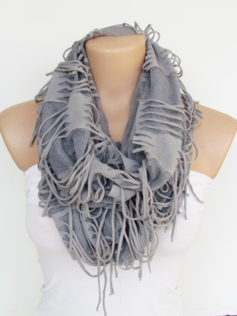 Gray Long Scarf New Seasen Spring Scarf Shawl Cowl Scarf Fall Fashion Scarf-Headband Infinity Scarf image 1