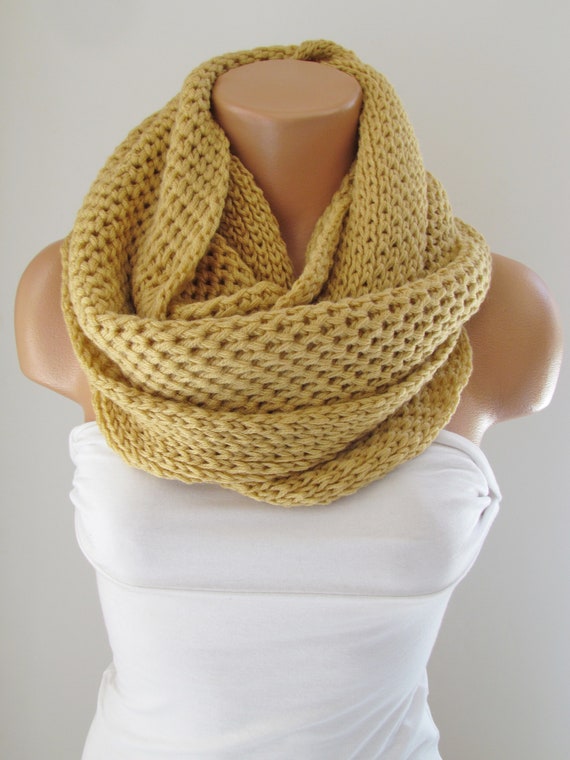 Beige Knitted Fabric Loop Scarf Shawl Scarf circle Scarf Neck Warmer Winter  Accessories, Fall Fashion, Gift for Valentines -  Canada