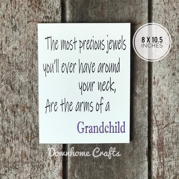 The most precious Jewels, 2 styles Grandchild, Child. Jewelry hugs, grandparent, parents sign, hugs around the neck, children,grandkids,baby