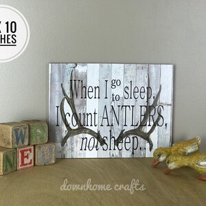 Nursery sign, woodland nursery, When I go to Sleep sign, little boys, little girl sign, bedroom , nursery, antlers, sheep, gift, birthday