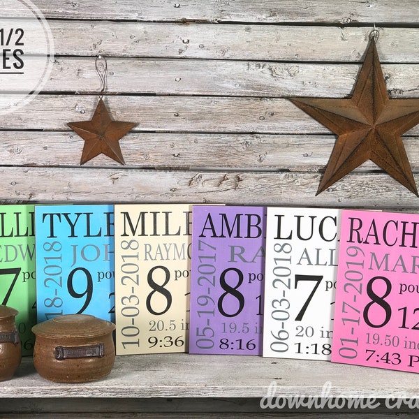 Baby Birth Stats, Keepsake, Birth announcement, Personalized, Gift, Baby sign, Wooden sign, chart,