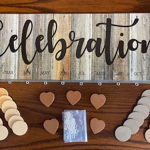 Family Celebration wooden calendar, Wood Look Family Celebrations Board Kit, birthday board, mother day gift, birthday grandparents day