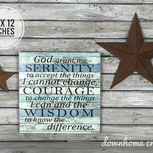 God grant me serenity, 4 styles, wooden prayer sign, courage, wisdom, inspirational