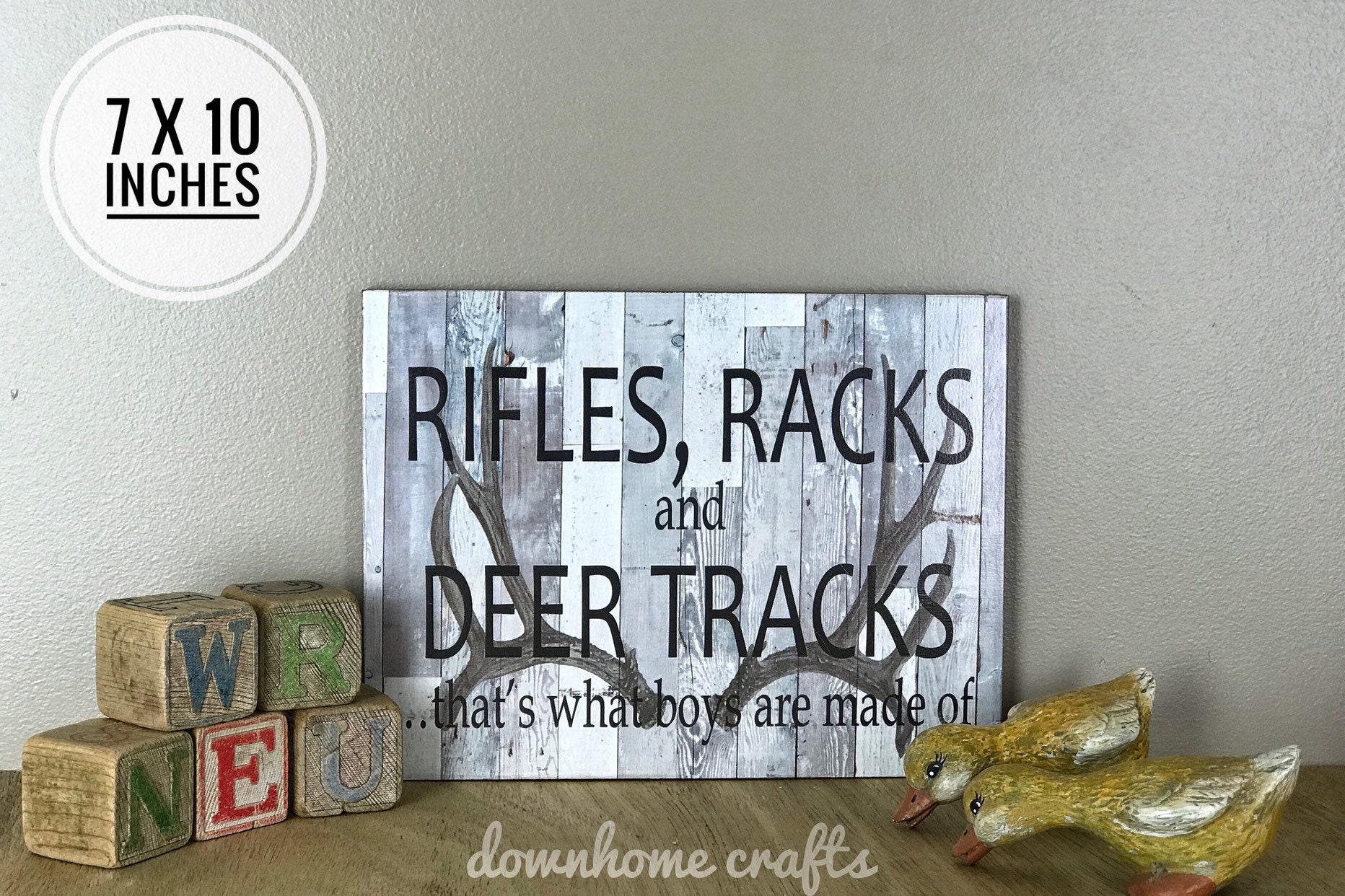 Rifles Racks and Deer Tracks Sign Little Boys Sign Bedroom Etsy