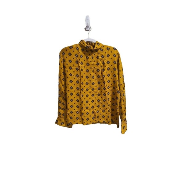 Mark Shale Vtg Gold Diamond Silk Blouse