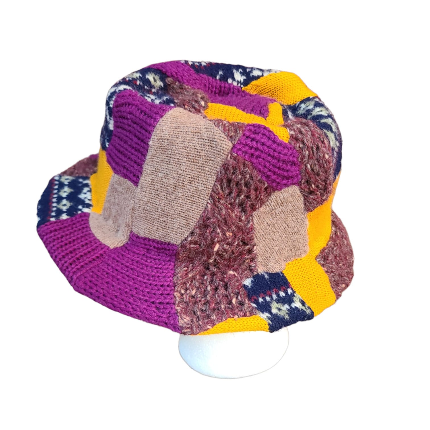 Patchwork Sweater Fedora Hat Patchwork Sweater Fedora Hat - Etsy main image 3