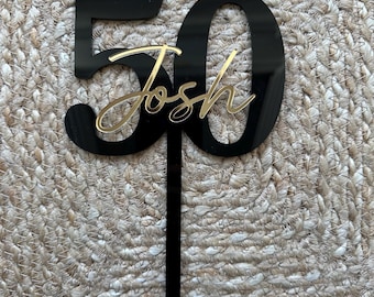 50th cake topper, number cake topper, 50th Birthday,40th, 30th, 20th, personalized cake topper, birthday acrylic topper, acrylic cake topper